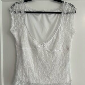 Ardene White and Black Striped Top